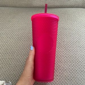 Starbucks matte hot pink. Limited edition tumbler. Ruby bling